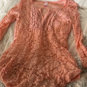 Flower print see through blouse